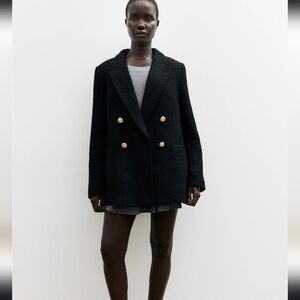 H&M Double-breasted Bouclé Jacket